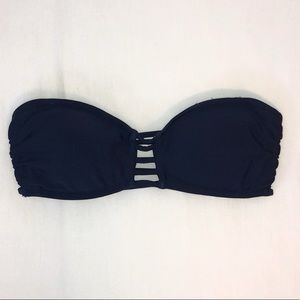 AERIE Navy Blue Strappy Bandeau Bikini Top